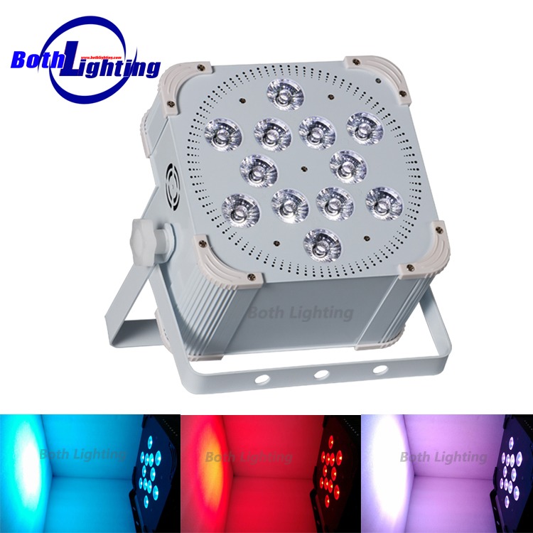 18000MHA 12Lens Powered Battery DMX LED Flat Par RGBWA-UV Pantalla LCD con control remoto WIFI