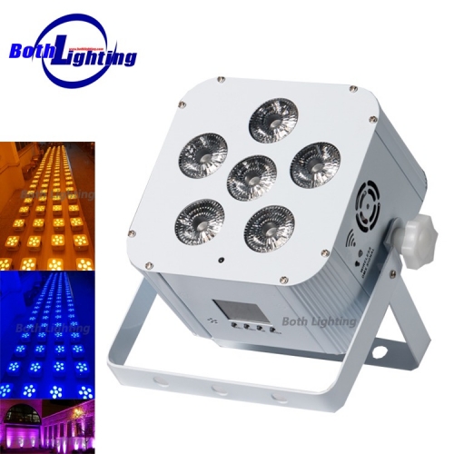 iluminación LED inalámbrica de 6X18W RGBWA UV 6 EN 1 Alimentación de batería DMX inalámbrico LED Flat Par