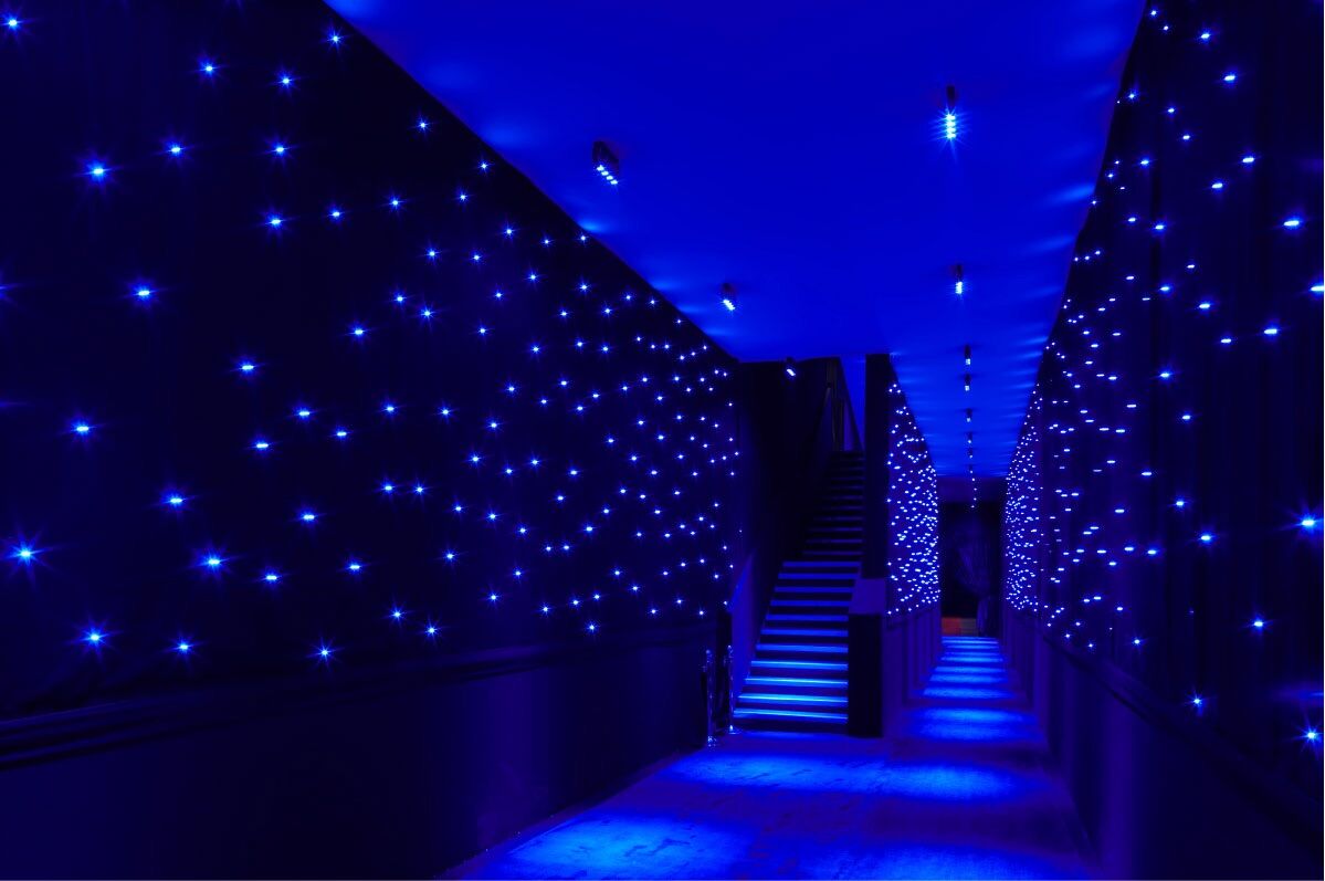 Star Curtain Lights - Blue Lights