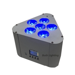 6X18W RGBWA+UV 6 IN 1 Batterieleistung Kabelloses DMX LED Uplighting Wifi&Remote