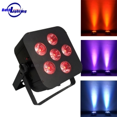 6X18W RGBWA UV 6 IN 1 Battery Power Wireless DMX LED Flat Par with RF REMOTE