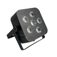 6X18W RGBWA UV 6 en 1 Batería de potencia inalámbrica DMX LED Par plano con control remoto RF