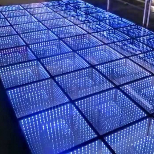 Decoración de eventos Infinity Mirror 3D LED Dance Floor 60 * 60cm