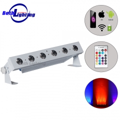 batería uplighting 6x18w RGBWA UV 6in1 wireless dmx LED bañador de pared