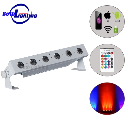 battery uplighting 6x18w RGBWA UV 6in1 wireless dmx LED wall washer