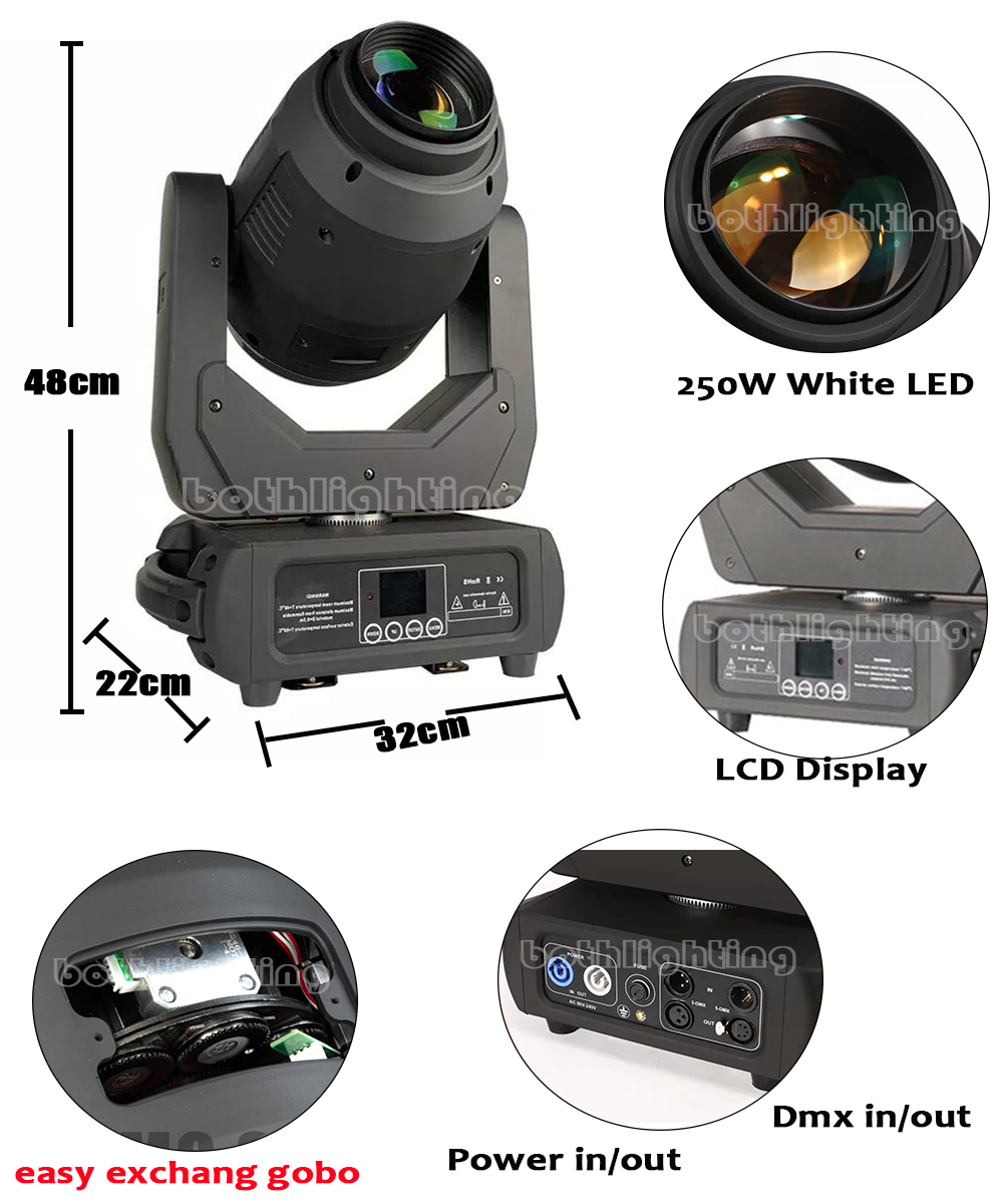 250W BSW LED Hybrid Beam Spot Wash 3-in-1 moving head lights