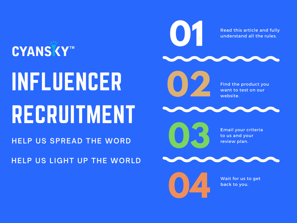 Cyansk Flashlight social media influencer recruitment  