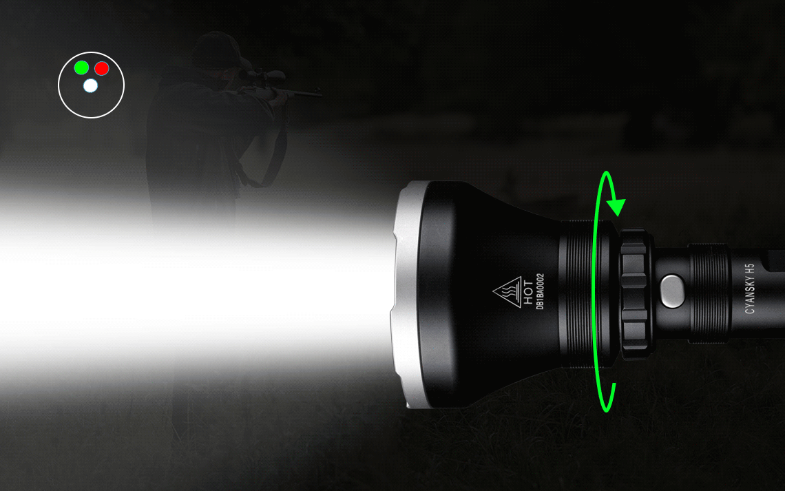 600m Long-range Multi-color Hunting Flashlight H5 | FreasyGears