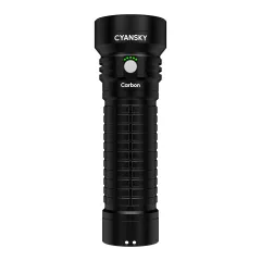 2000 Lumens No Dimming No Overheating LiFePO4 Rechargeable Searching Flashlight Carbon