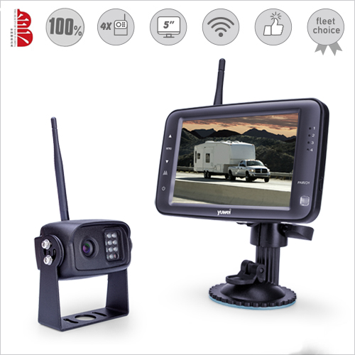 2.4GHz Digital Wireless Backup Camera System with 5" TFT Monitor & IP69 Waterproof Camera For Trailer; Truck; Buses, RV, etc