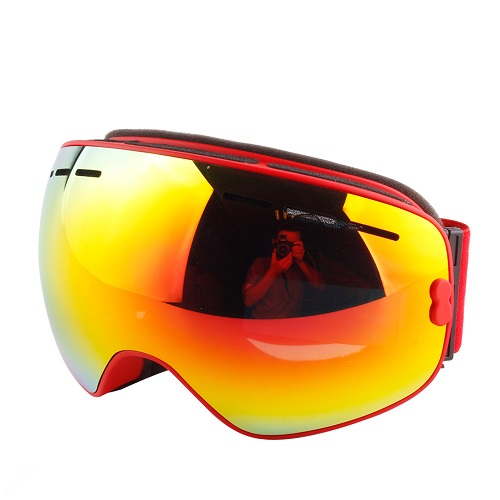 CE Approved 2019 New Red Frame Ski Goggles Over Glasses Function