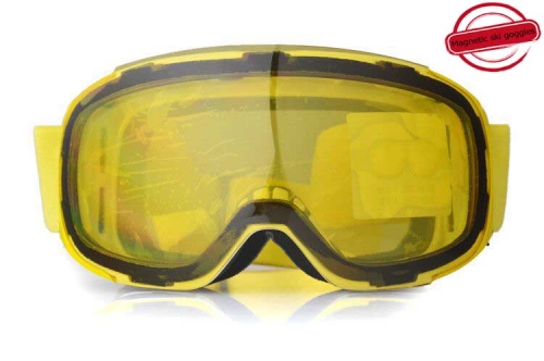 New Style Magnetic Yellow Lens Ski Goggles with Factory Price