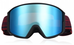 Wholesale CE Certification Ski Goggles that Fit Over Glasses Function and Blue Mirrored Ski Goggles
