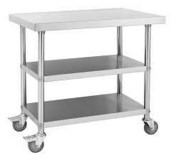 Mobile Work Bench With 2 Under Shelves