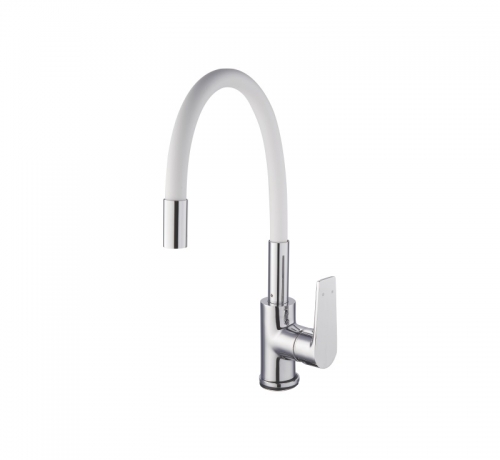 Single Handle White Spout Kitchen Faucet