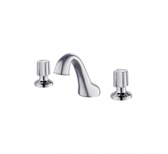 Sanitary Ware 3 Holes Two Handle Deck Mounted Basin Mixer Tap Faucet
