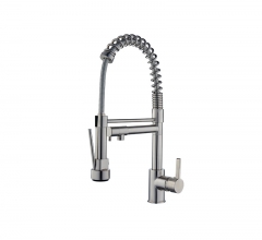 Brushed Nickel Kitchen Faucet With Sprayer