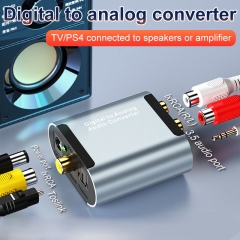 Digital to Analog Audio Converter DAC Digital SPDIF Optical to Analog L/R RCA Converter Toslink Optical to 3.5mm Jack Adapter for PS3 HD DVD PS4 Amp Apple TV Home Cinema