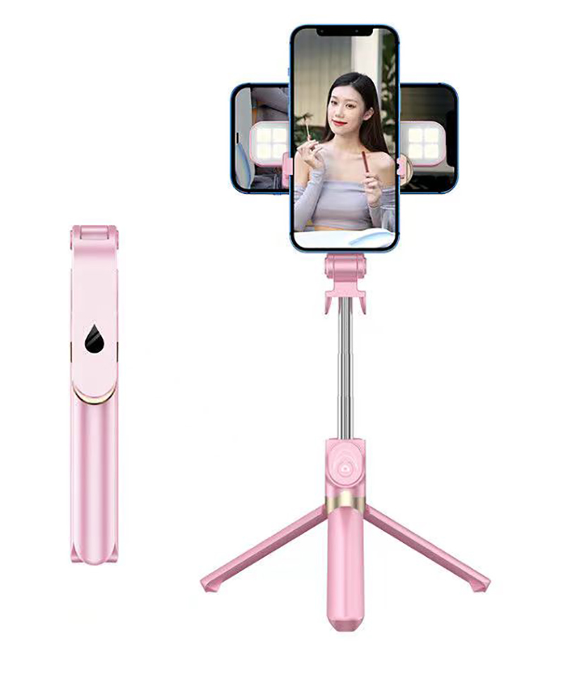 Bluetooth selfie stick with telescopic tripod