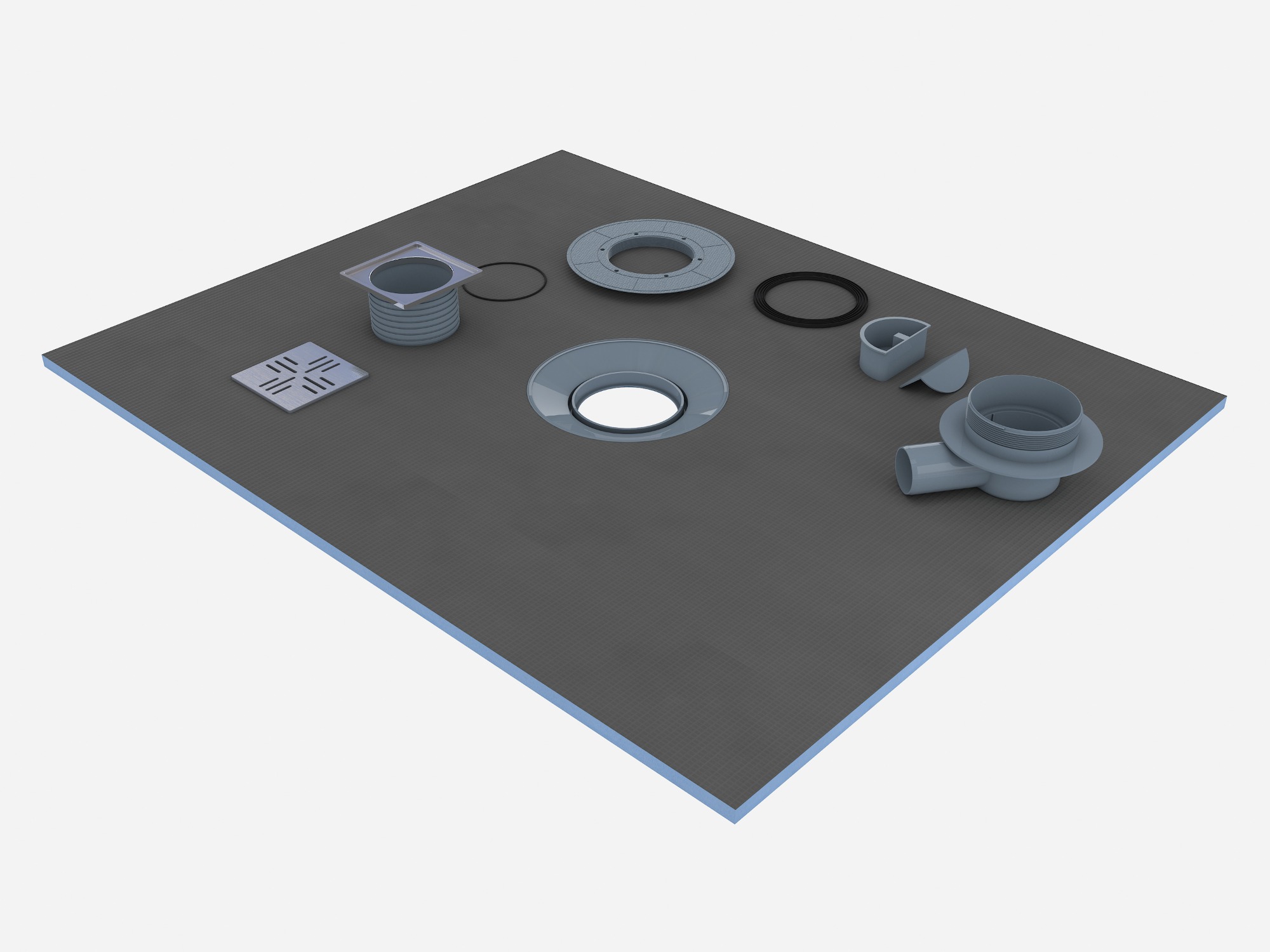LUX H68 Easy Install XPS Shower Tray Waterproof Base With Linear Drain For Ceramic Porcelain Tiles