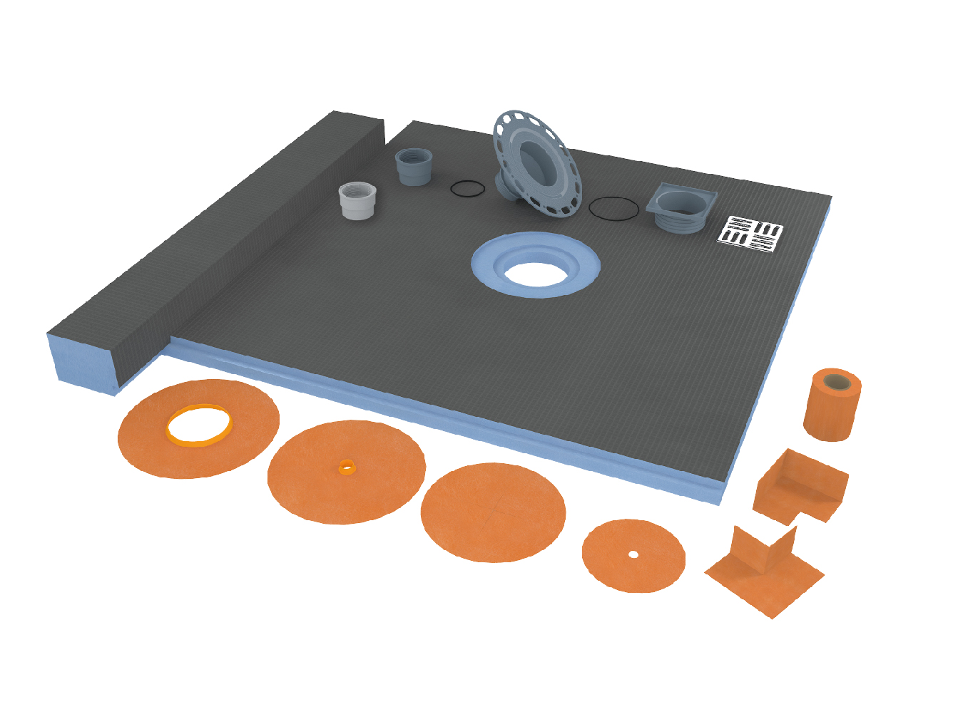 LUX H68 Easy Install XPS Shower Tray Waterproof Base With Linear Drain For Ceramic Porcelain Tiles