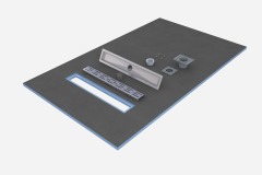 LUX H68 Easy Install XPS Shower Tray Waterproof Base With Linear Drain For Ceramic Porcelain Tiles