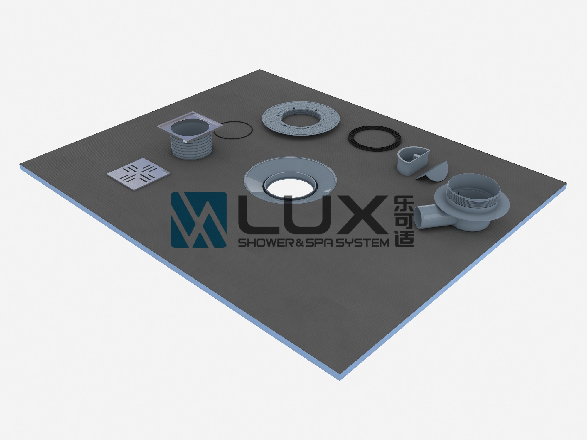 LUX Lightweight XPS Shower Tray Simple Quick To Install Waterproof Durable For Bathroom Use