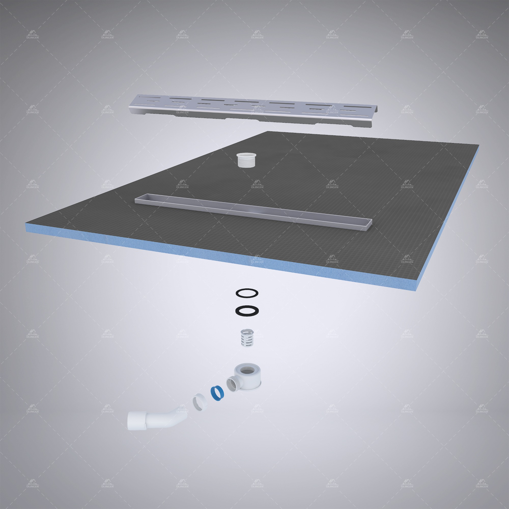LUX Lightweight Waterproof Fiberglass Reinforced XPS Shower Tray For Bathroom Renovation