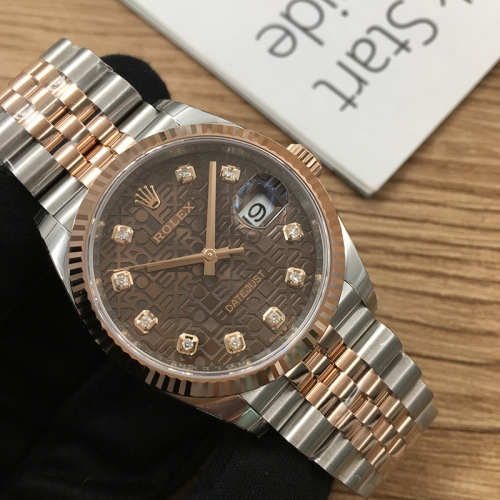 rolex datejust 36 brown dial