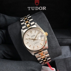 Tudor Prince Date 34mm Steel-Yellow Silver Dial Automatic M74033-0018
