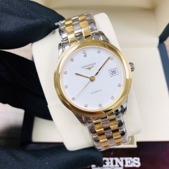 LONGINES Flagship 35.5MM Stainless Steel With Yellow Gold PVD Coating White Dial Automatic L4.774.3.27.7