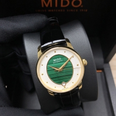 MIDO Baroncelli 33MM Stainless Steel With Yellow Gold PVD Coating Green Dial Automatic M035.207.36.461.00