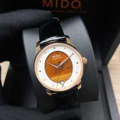 MIDO Baroncelli 33MM Stainless Steel With Rose Gold PVD Coating Orange Dial Automatic M035.207.36.471.00
