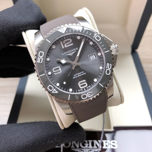 longines hydroconquest grey rubber strap