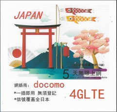 【即插即用】日本docomo5日4G/3G無限上網