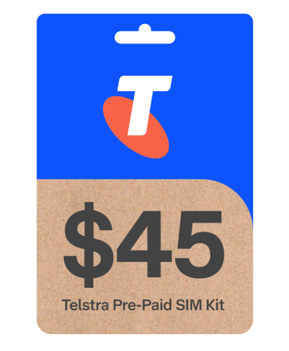 【Telstra $45澳元套餐】澳洲28日5G/4G 25GB+55GB上網+無限通話+無限致電香港及中國