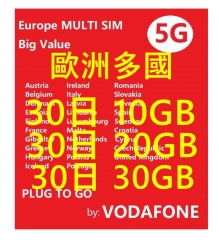 【可選擇eSIM/普通SIM】歐洲30 日4G/5G 10GB 20GB 30GB之後降速無限《沒有每日限制》無限上網卡數據卡Sim卡電話咭data