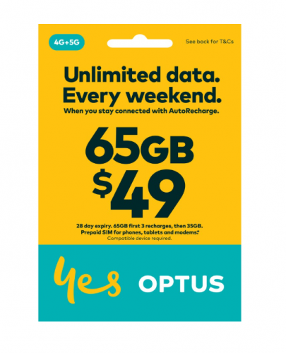 【OPTUS $39澳元套餐】澳洲28日 首45GB 5G/4G上網+無限本地通話