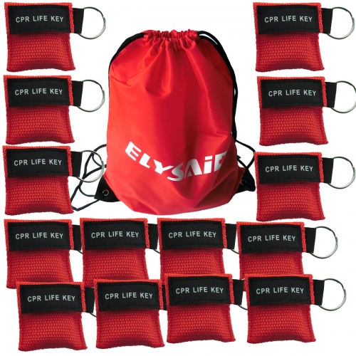 KTKANG 100 pcs CPR Face Masks CPR Face Shield With One-way Valve Keys Chian Red in USA