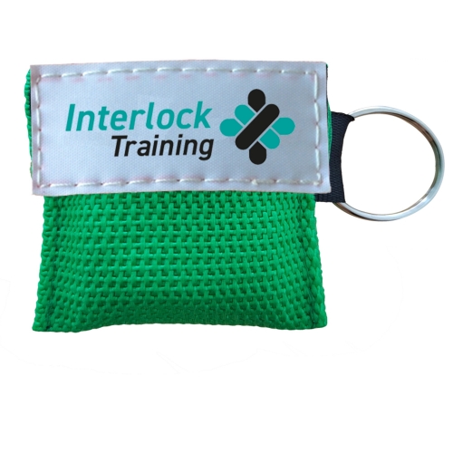 AED Trainers and personalised keyringand white hearts and face shields for training