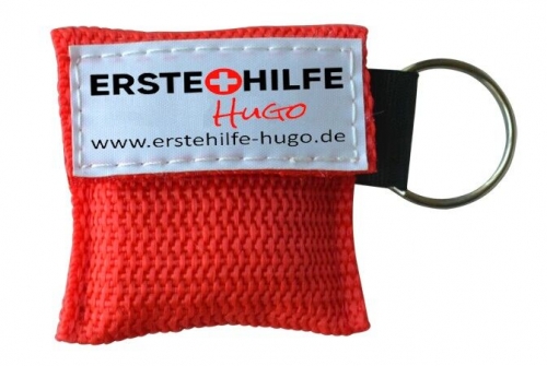 CPR Keychains Cpr Mask For Customized LOGO“ERSTE + HILFE HUGO” with website