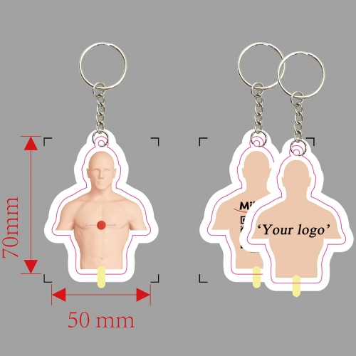 1000pcs/Lot CPR Manikin Keychain LED Light  with your LOGO