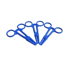 100Pcs/Lot Straight Head Scissors Style Green One-off Use Hygienic ABS Hemostatic Pliers