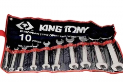 Top Quality European Type Cr-V 10pc Double Open Spanner Wrench Imperial / SAE Set: 1/4'-1.1/8"