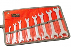 German DIN Standard Cr-V Thin Wall Double Open Spanner Wrench Set