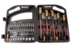 Expert 46pc Kit:7pc DIN IEC 60900 AC1000V VDE Insulated Screwdriver+Socket & Bit