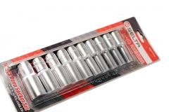 Selta Taiwan 10pc 1/2" Dr. 6pt/12pt Deep Socket Set: 10-11-12-13-14-17-19-21-22-24mm