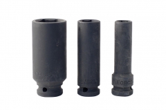 Force / Husky 1/2" Dr. 6pt Cr-Mo Deep Impact Socket SAE/Imperial Individual:7/16-1.3/16"