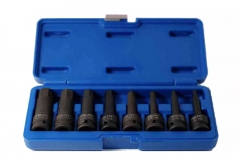 Selta Taiwan 1/2" Dr 78mmL 8pc Cr-Mo Impact Hex Allen Socket Bit:H5,6,8,10,..19