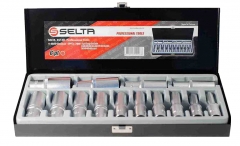 Selta Taiwan 8-32mm 14pc 1/2" Dr. Cr-V Flank 77mmL Deep Socket Set 6pt/12pt